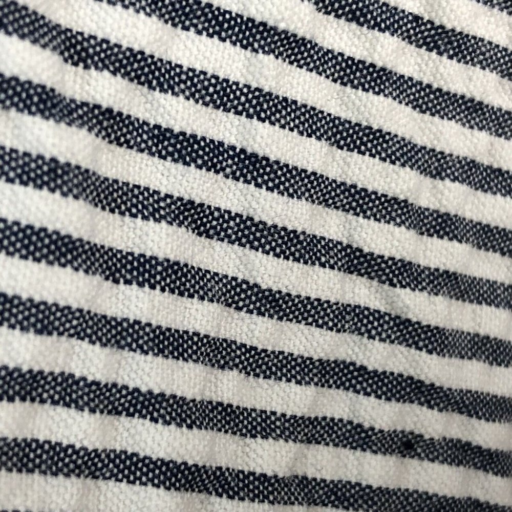Anthropologie Viola Womens Skirt Size 0 Gray White Seersucker Striped Pockets - Picture 8 of 12